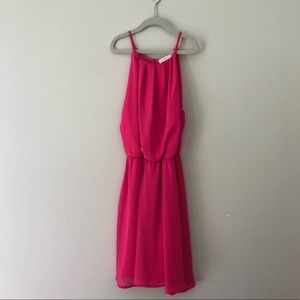 Lush Pink Chiffon Dress